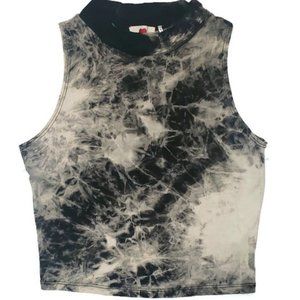 Black and Grey Tie-Dye Crop Top